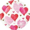 Textured Hearts Valentines Day 8 Ct 7 in Paper Cake Dessert Plates