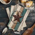 thumbnail image 6 of Texas Star Kitchen Towels Set of 4, Water Absorbent Dish Towel, Country Teal Brown Farmhouse Wooden Decorative Hand Towels - Quick Drying Cloth for Cooking Baking, 18x28 Inch, 6 of 8