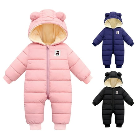 

Maxcozy Infant Baby Boy Girl Warm Romper Hooded Jumpsuit Thick Jacket Coat Outfit