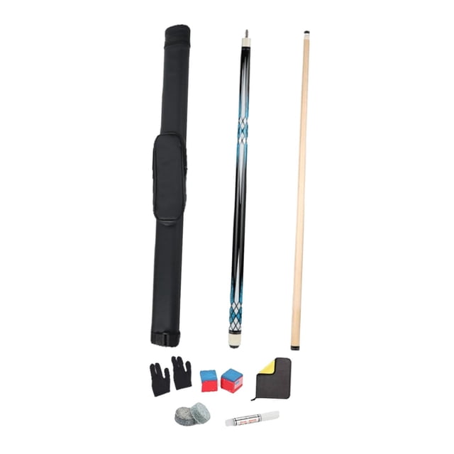 AWHAO Billiard Pool Cue Sticks Pool Cue Sticks Wood Split Two Section Practice Equipment Billiard Rod Anti Slip Grip PU Material Suitable for Family Corpora blue