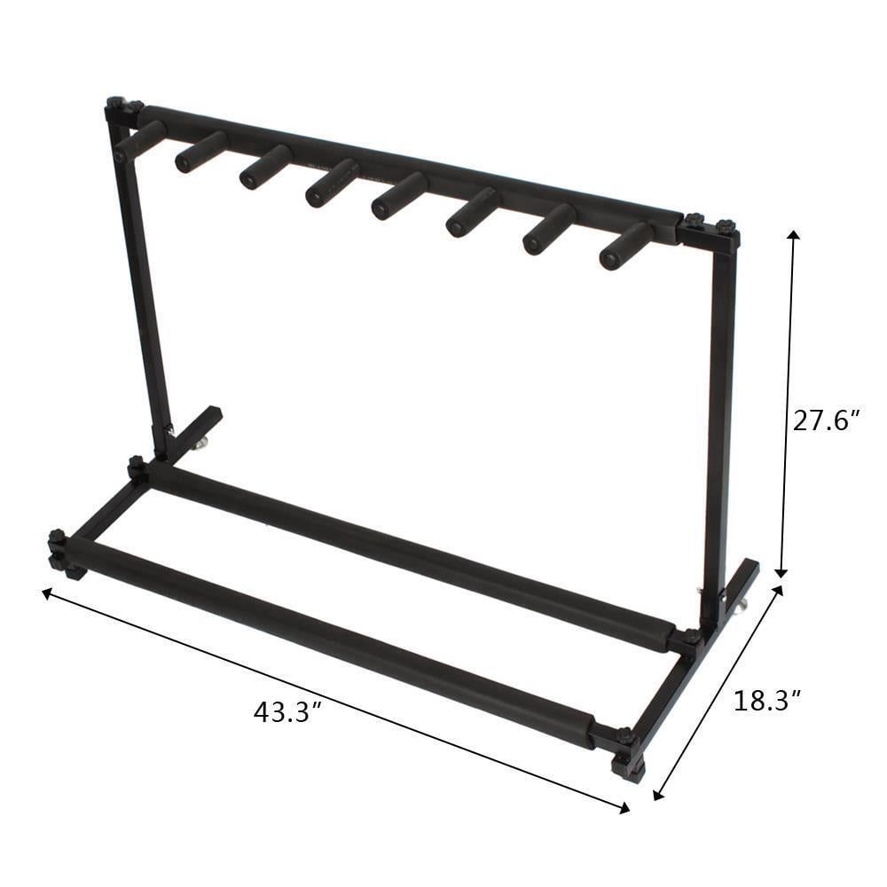 SONGMY Multi-Guitar Display Rack Folding Stand - Band Stage Bass & Acoustic Guitar, Black (7 Holder)