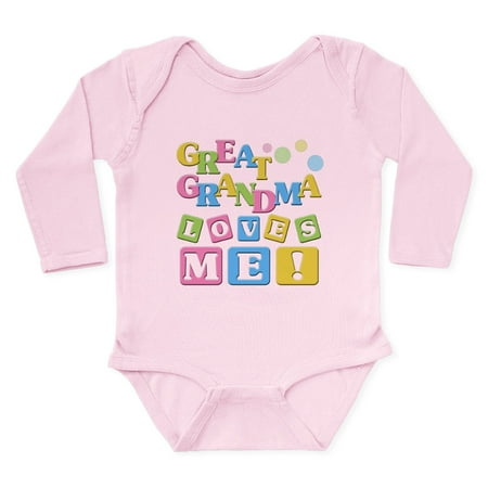 

CafePress - Great Grandma Loves Me Body Suit - Long Sleeve Cotton Baby Bodysuit