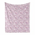 thumbnail image 1 of Magnolia Soft Flannel Fleece Throw Blanket, Flourishing Nature Themed Flower Blooms with Pastel Colored Petals, Cozy Plush for Indoor and Outdoor Use, 70" x 90", Pale Pink Mauve, by Ambesonne, 1 of 6