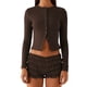 thumbnail image 2 of Blusas de Larga para Mujer, Cárdigan Ligero de Otoño, Camisetas para Salir, Blusas Acanaladas con Botones, Lindas y A Café M, 2 of 10
