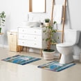 thumbnail image 6 of Yayeee Bath Rugs for Bathroom Floor Set of 2 Non Slip Fluffy Soft Absorbent Mat, Blue Sea, 6 of 7