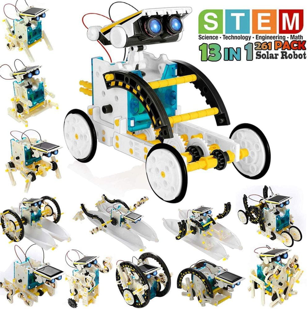 200 Pieces STEM Toys 7-in-1 Solar Robot Kits Space Toys DIY Building Set Science Experiment Kit Engineer Building Activities for Kids Learning & Education Toys Powered by The Sun