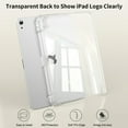 thumbnail image 6 of Aoub for iPad 11th (a16) Generation Case 10th Gen 11 inch 10.9 inch 2025 2022 with Pencil-holder, Detachable Transparent Hard Back Tri-fold Stand Smart Case, Auto Wake/Sleep, White, 6 of 8