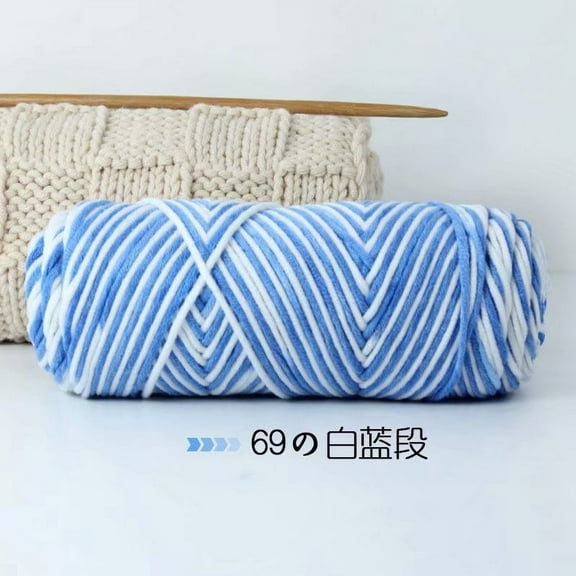 Namzi 200g Premium Soft Durable Yarn Acrylic & Wool Blend for Knitting, Crochet Projects, Ultra-Soft Craft Yarn,Blue and White