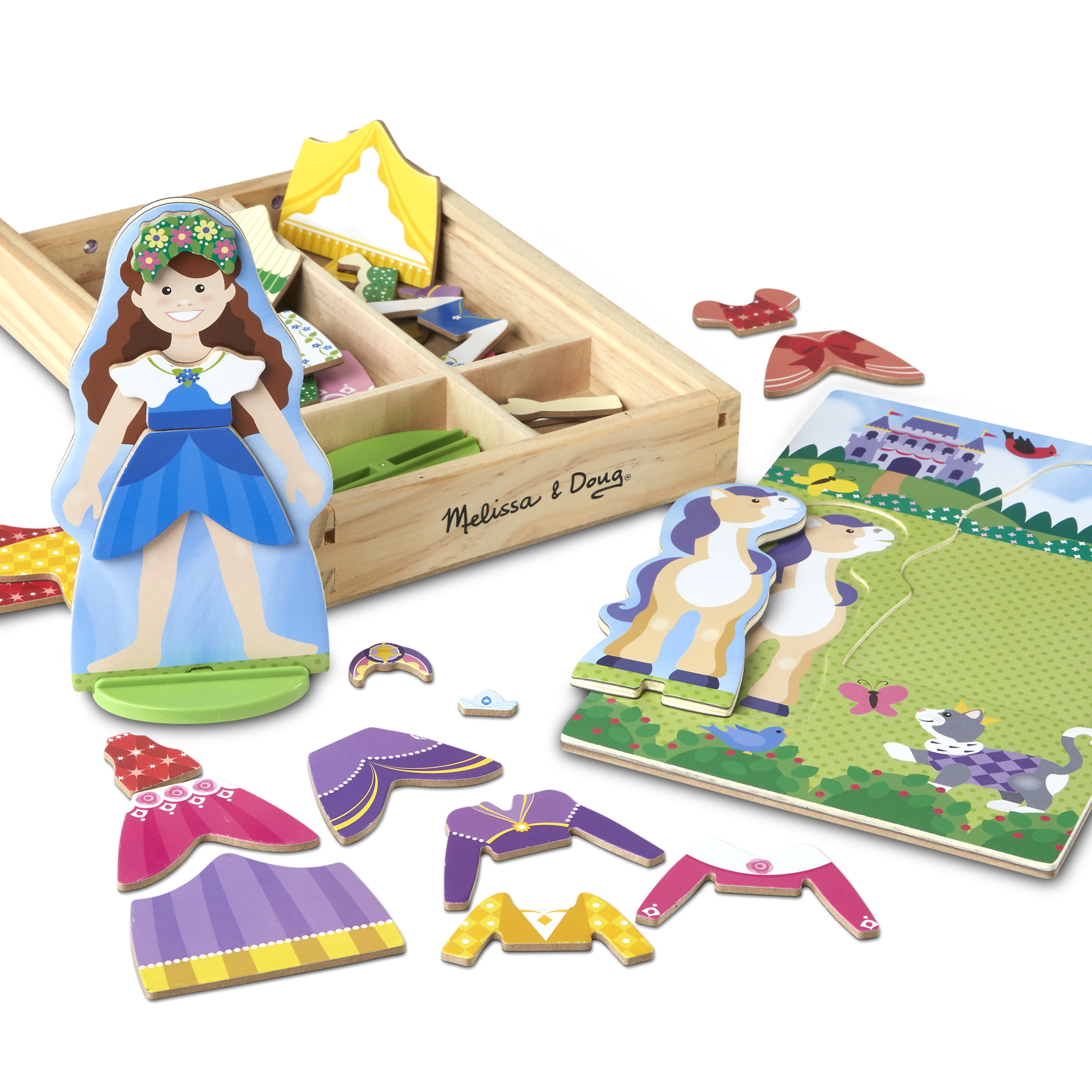 Melissa & Doug Princess Magnetic Dress-Up Wooden Dolls, Horse Play Set, 37 Pieces - Walmart.com Melissa & Doug Princess Magnetic Dress-Up Wooden Dolls, Horse Play Set, 37 Pieces - Walmart.com