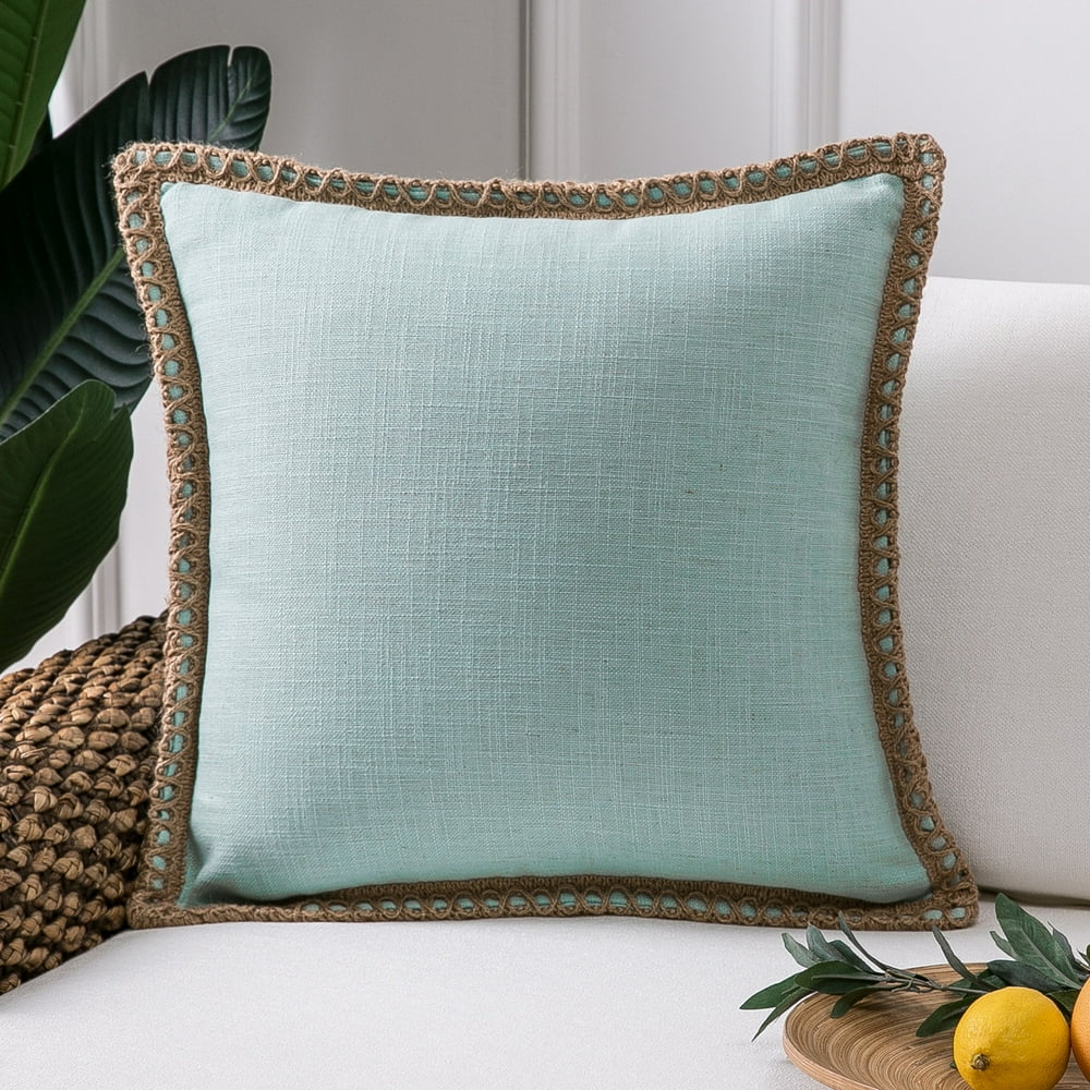 Phantoscope Farmhouse Burlap Linen Tailored Edge Series Decorative