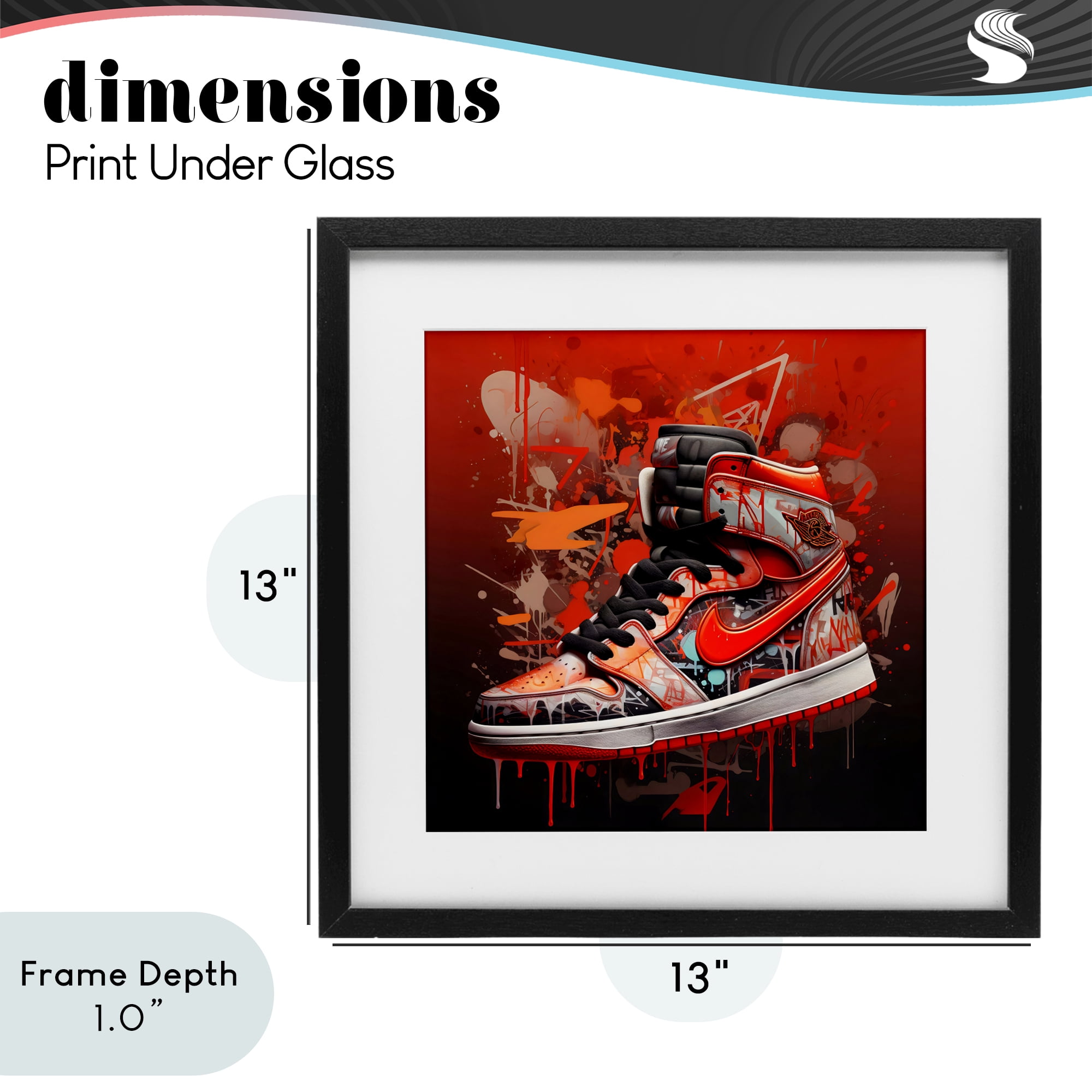 Stupell Industries Shades Of Red Sneaker Black Framed Print Under Glass, design by Creative Studio