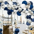 thumbnail image 6 of SPECOOL Navy Blue Silver Balloons Arch Kit Navy Blue Balloon Garland With White Silver Confetti Latex Balloons for Graduation Baby Shower Wedding Birthday Party Decorations, 6 of 12