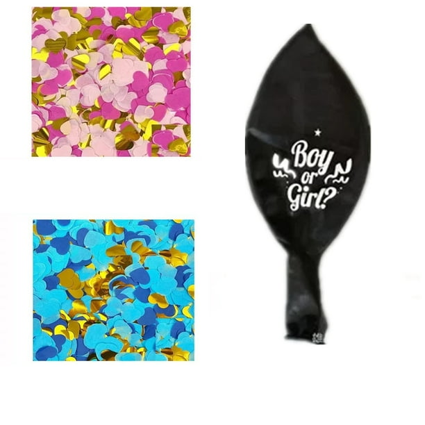 Fiudx Kit para Revelar El Género Del Bebé: Globos de 91 Cm con Confeti de Papel En Forma de Corazón para Fiesta de Revelación de Género.