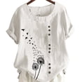 thumbnail image 2 of Qarigey Camisa de manga corta con cuello y botones estampados de de león para mujer Prendas para la parte del cuerpo Blanco 4XL Qarigey AP001990-20, 2 of 5