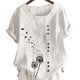 thumbnail image 4 of Qarigey Camisa de manga corta con cuello y botones estampados de de león para mujer Prendas para la parte del cuerpo Blanco XL Qarigey AP001990-17, 4 of 5