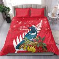 thumbnail image 2 of Nueva Zelanda Navidad en julio Juego de cama Tui pájaro con Kowhai Meri Kirihimete, 2 of 6