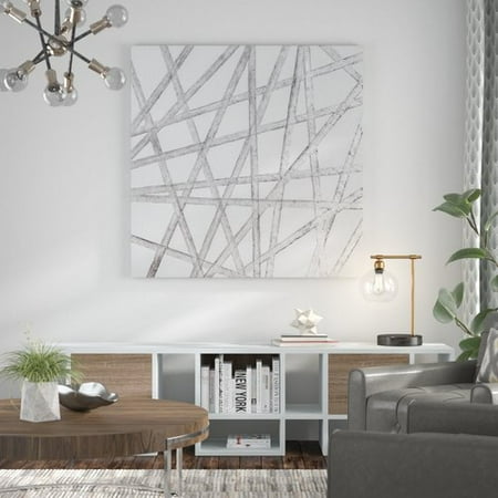 - Brayden Studio 'Silver Ribbons' Oil Painting Print on Canvas