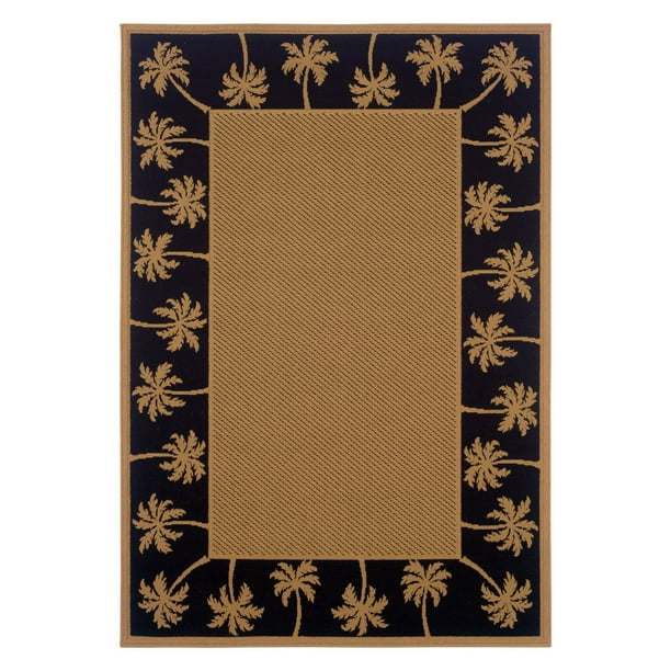 Avalon Home Lindos Palm Border Indoor/Outdoor Area Rug