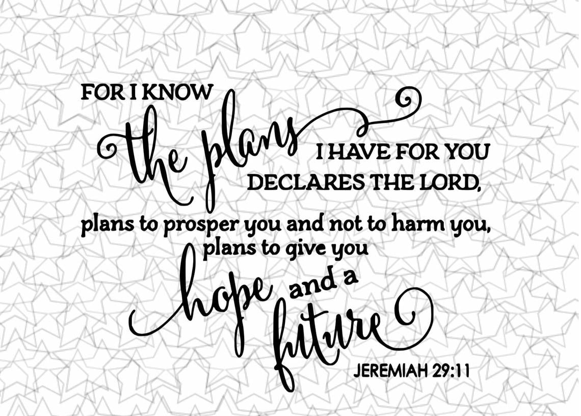 Decaltor Matte White 22 x 20 for I Know The Plans I Have for You declares The Lord Jeremiah 29:11 Quotes Sayings Words Art Decor Lettering Vinyl Wall Art Inspirational Uplifting Bible