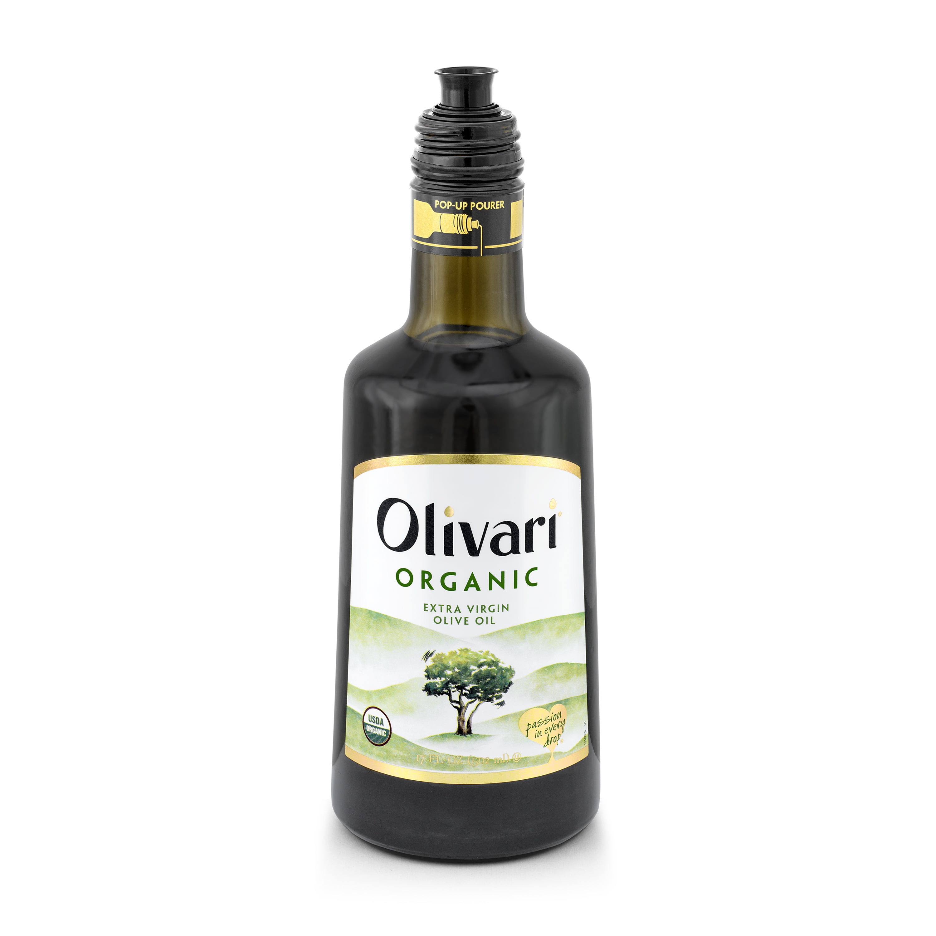 Olivari Organic Extra Virgin Olive Oil, 17 fl oz Glass Bottle