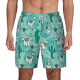 thumbnail image 2 of Goofa Alapaca in Boho Printed Men's Swim Trunks Board Shorts Quick Dry Mens Swimming Trunks with Compression Liner,Breathable Fit Hawaii Beach Shorts-3X-Large, 2 of 9