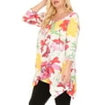 thumbnail image 5 of White Mark Women's Plus Size Floral Scoop Neck Tunic Top, 5 of 5