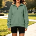 thumbnail image 6 of Diufon Womens Quarter Zip Pullover Long Sleeve Stand-up Collared Sweatshirt Fall Winter Half Zip Light-Fleece Tops, 6 of 7