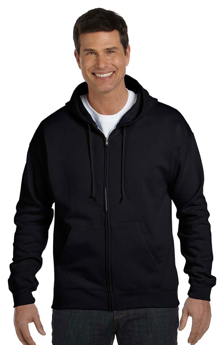 Hanes P180 ComfortBlend Men's Full-Zip Hoodie - Black - 3X-Large ...