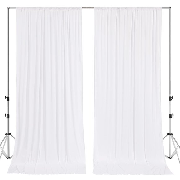 Telón de fondo Mohoeey 3 m x 2,4 m Blanco de Poliéster sin arrugas