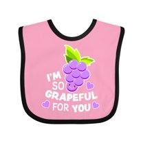 Inktastic Im So Grapeful for You with Cute Grapes Boys or Girls Baby Bib
