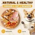 thumbnail image 5 of (3 pack) ASMPET Chicken Rawhide Dog Treats – Natural, Healthy  Oat & Pumpkin Treats for Small Medium Large Dogs, 11oz, 5 of 10