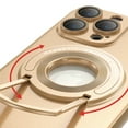 thumbnail image 4 of ELEHOLD Magnetic Case for iPhone 16 Pro Max, Foldable Kickstand Bracket Work with Magnetic Car Mount Lens Film Protection Slim Shockproof Case for iPhone 16 Pro Max,Gold, 4 of 6
