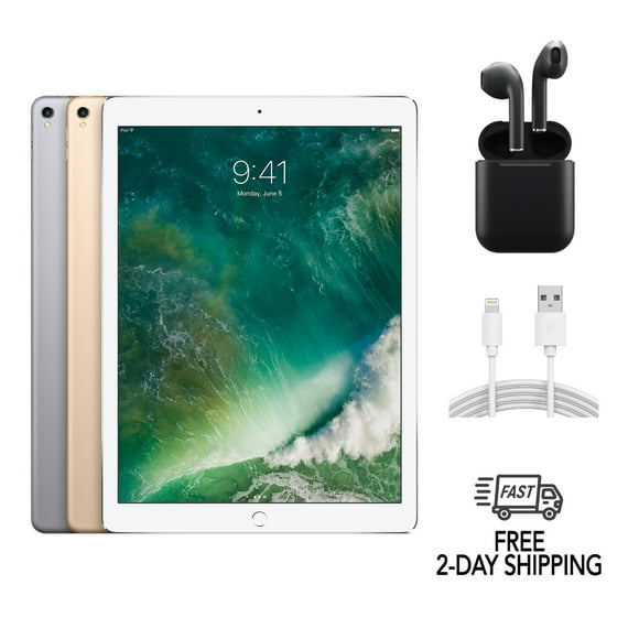 Refurbished Apple iPad Pro 12.9 (2nd Gen) A1671 (WiFi + Cellular Unlocked) 256GB Space Gray (Grade A+) w/ Wireless Earbuds
