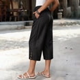 thumbnail image 6 of DHFJKG Women Denim Capri Pants Summer Lightweight Stretch Soft Loose Fit Straight Leg Casual Drawstring Jeans Pants Trendy Trousers, 6 of 6