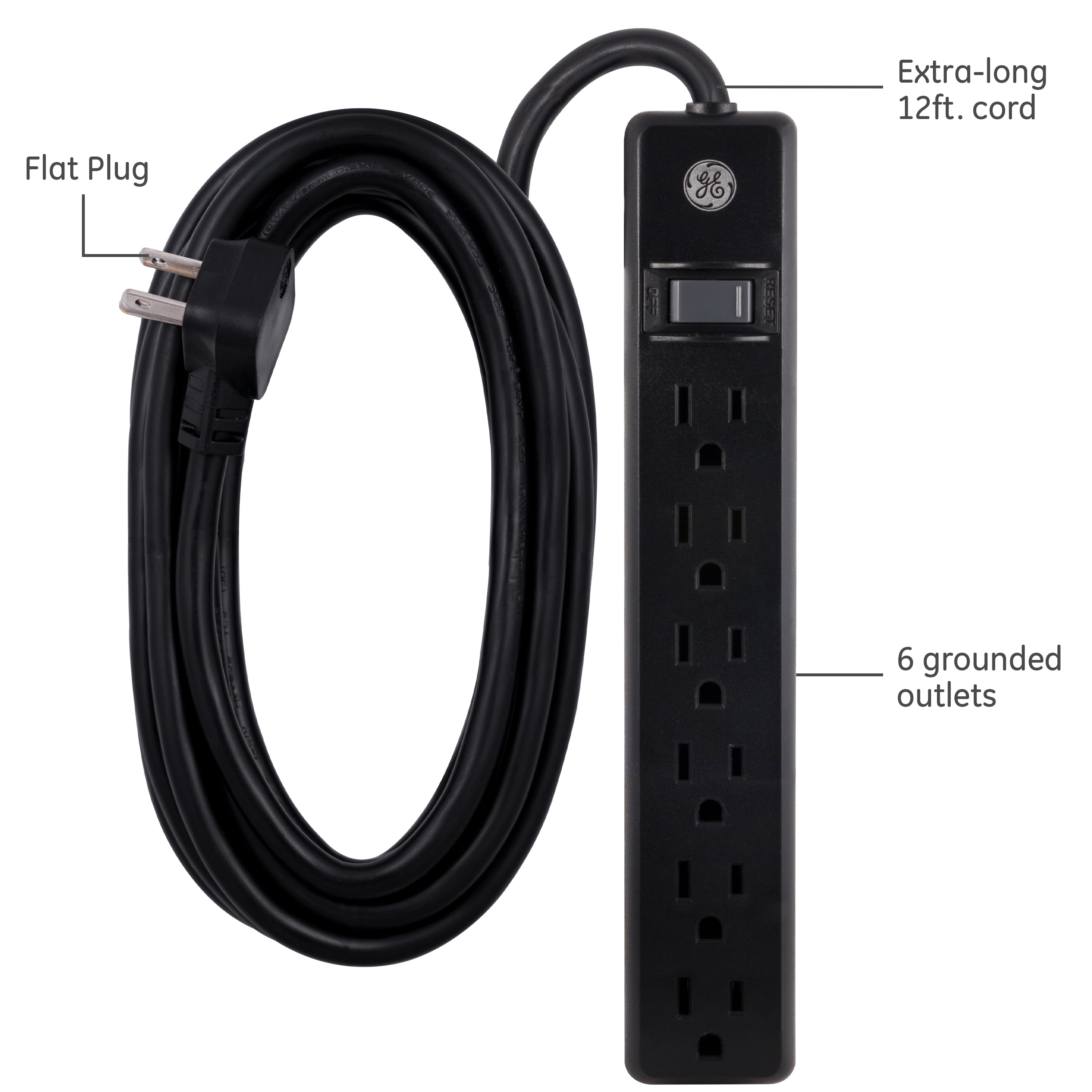 GENERAL ELECTRIC 12-ft 6-Outlet Power Strip with Surge Protection