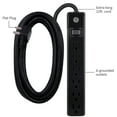 thumbnail image 2 of GENERAL ELECTRIC 12-ft 6-Outlet Power Strip with Surge Protection, Grounded Plug, Black, 45192, 2 of 6