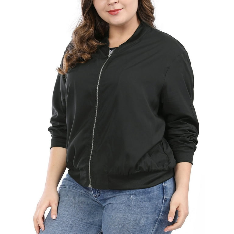 Plus size bomber jacket with hood sales
