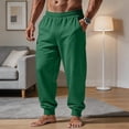 thumbnail image 2 of Hearthz Mens Jogger Pants Athletic Mens Lounge Pants Lightweight Breathable Cinch Bottom Mens Sweat Pants with Pockets Dark Green XXXL, 2 of 8