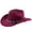 Z41-Wine, variant on LILIYA Unisex Western Cowboy Hat with Metal Accent Braided Band Classic Wide Brim Headwear for Western Themed Events and Celebration Gatherings