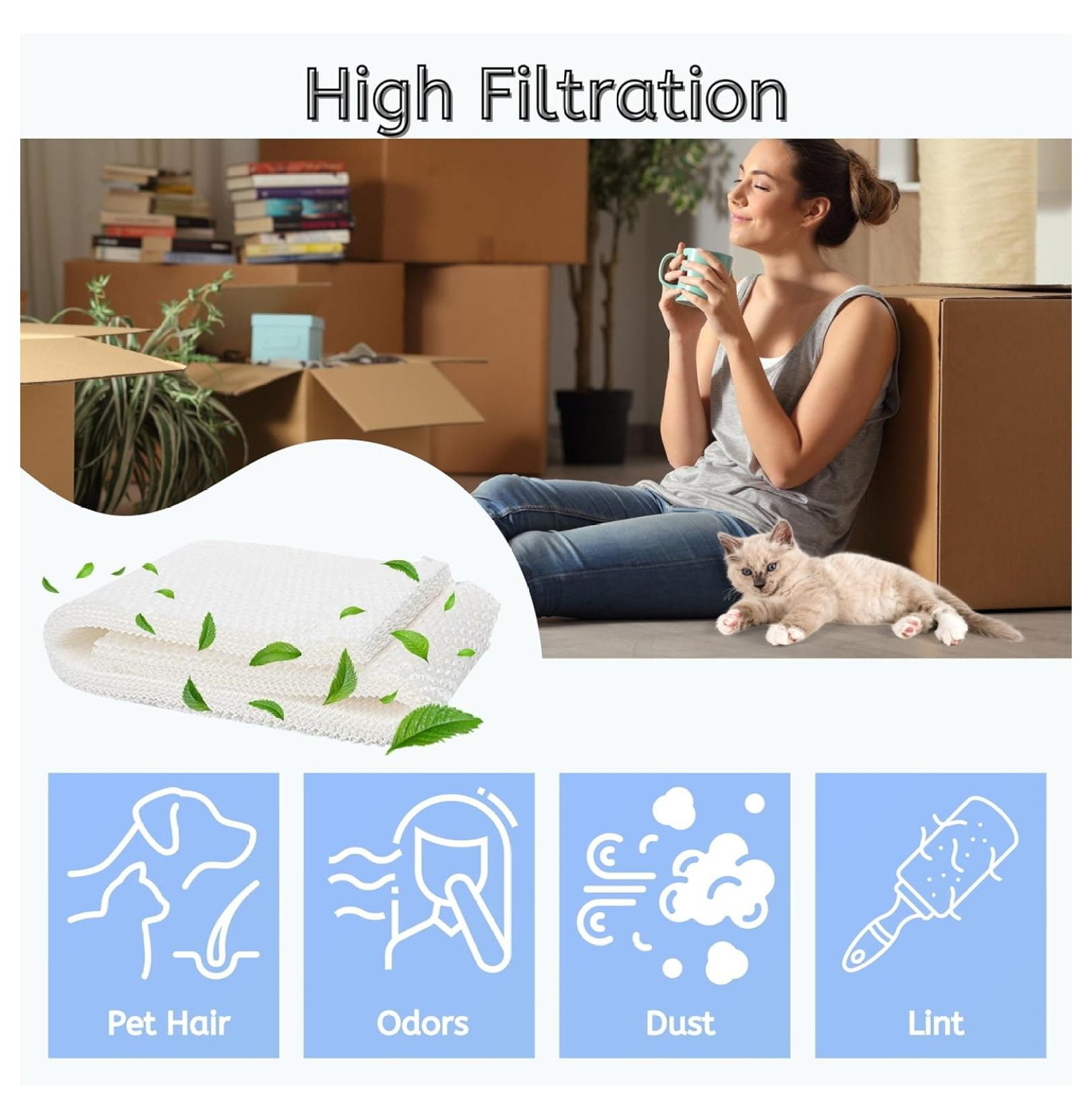 MAF1 Super Humidifier Wick Filter Replacement for Aircare Air-care MA1200, MA1201, MA0950 EF1 14906, 14410, 14411, 15412, 29979, 29980, 29981, 29982. 4 Pack