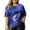 Blue, variant on Lixiuxyad Women'S T-Shirts Women's Loose Large Size Round Neck Solid Color Bright Short Sleeve T Shirt,Blue XXL