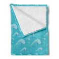 thumbnail image 2 of Teal Soft Flannel Fleece Throw Blanket, Waves Pattern in Ocean Summertime Oriental Japanese Style Cartoon Illustration Artwork, Cozy Plush for Indoor and Outdoor Use, 70" x 90", Green, by Ambesonne, 2 of 5