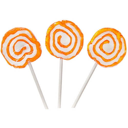Hypno Pops Petite Orange & White Swirled Lollipops, 100 count by