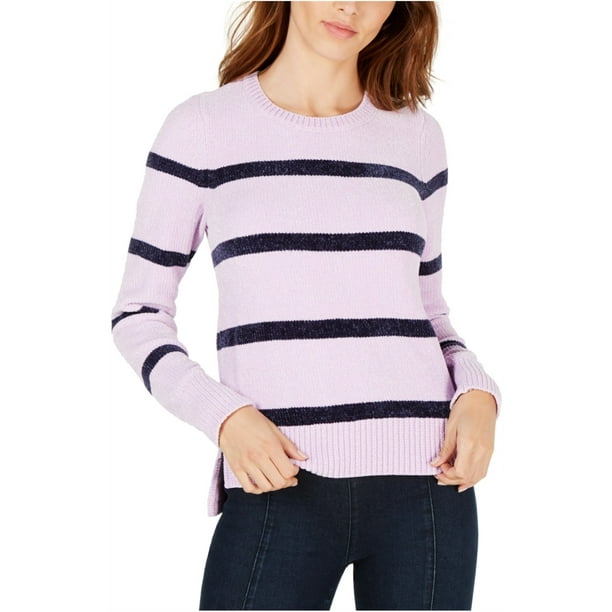 maison Jules Womens Chenille Pullover Sweater, Purple, Large