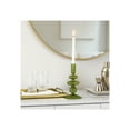 thumbnail image 2 of Decorative Glass Candle Holder for Taper Candles - Modern Candlestick Holder with Disc and Sphere Design for Table Decor - Pair with Gold Centerpieces for Tables and Living Room Display - 7" Green, 2 of 10
