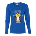 thumbnail image 2 of Good Food Good Mood Funny Cute Cow Animal Lover Womens Graphic Long Sleeve T-Shirt, Royal, Medium, 2 of 3