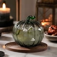 thumbnail image 4 of Halloween Pumpkin Glass Cup, Beverage Serving with Lid, Glass, for Party Tables and Home Bars, Pumpkin-Face Shaped Glass Design, Lidded Tumbler, 4 of 5