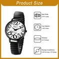 thumbnail image 3 of Avaner Women's Elastic Strap Watch: Large Face Big Number Easy Reader Watch Analog Quartz Watch Waterproof Casual Business Dress Wristwatch, 3 of 6