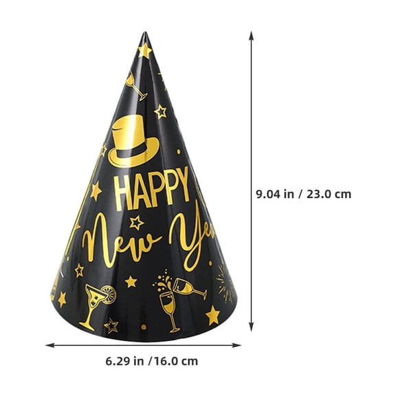 Happy New Year Party Hats for Men and Women, Stylish Paper Hats in Assorted Colors for Celebrations and Festive Events