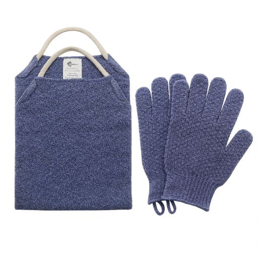 1 Back Scrubber + 1 Pair Gloves (Blue)